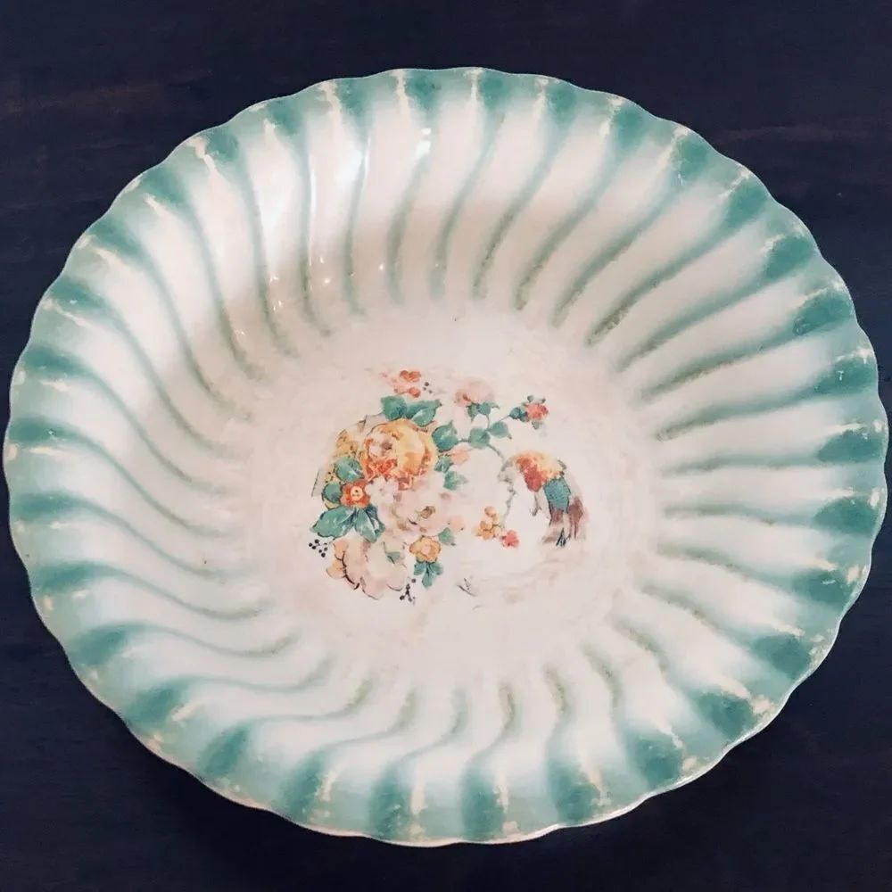 Homer Laughlin Vintage Antique Floral Serving Bowl